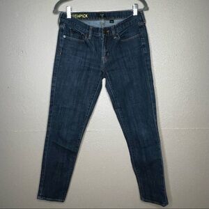 J Crew Factory Womens Toothpick Denim Bue Jeans Dark Wash Size 28